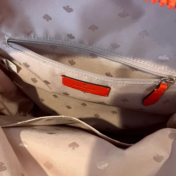 Kate Spade Orange and White Floral Mini Backpack